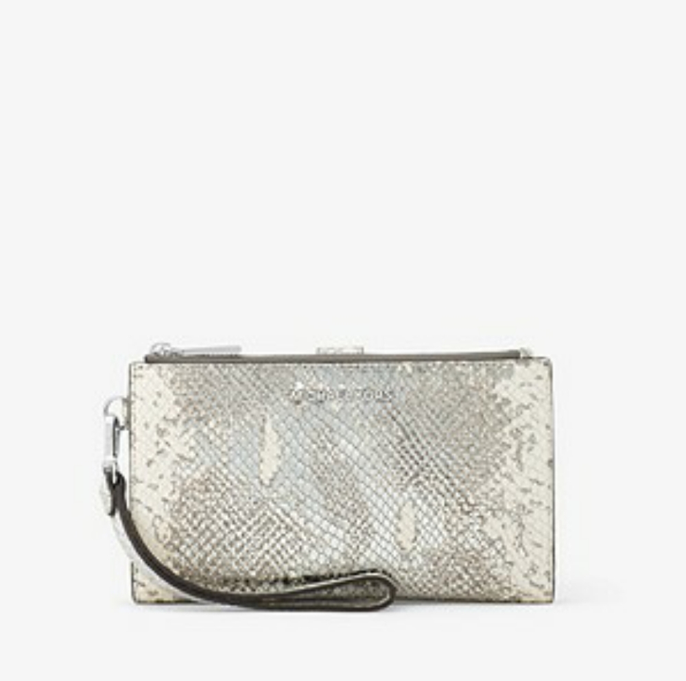 Michael Kors Adele Metallic Leather Wristlet